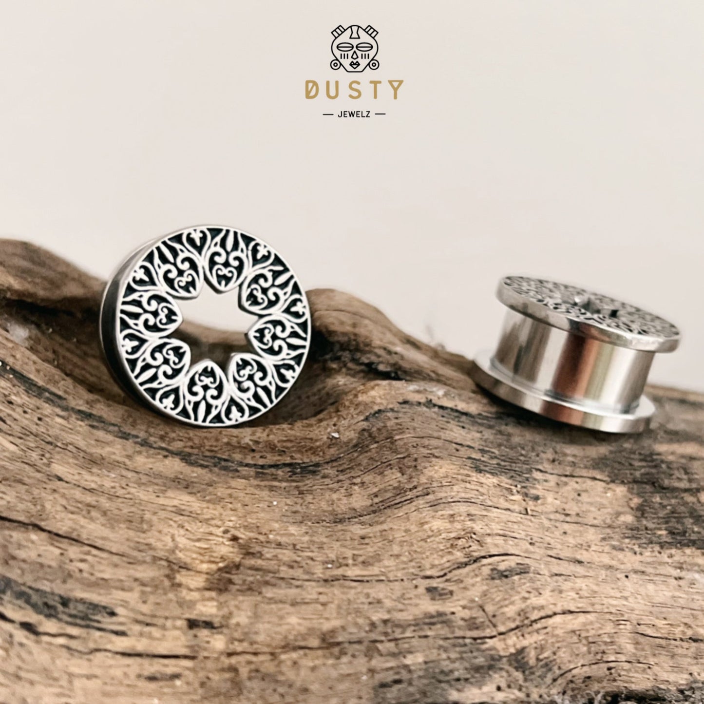 Carved Mandala Tunnels | Screw Back Plugs - DustyJewelz