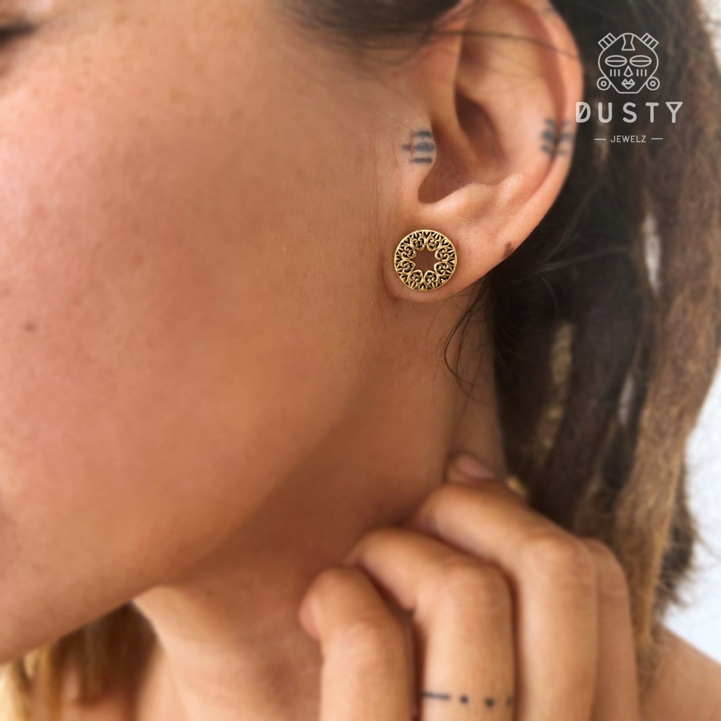 Carved Mandala Tunnels | Screw Back Plugs - DustyJewelz