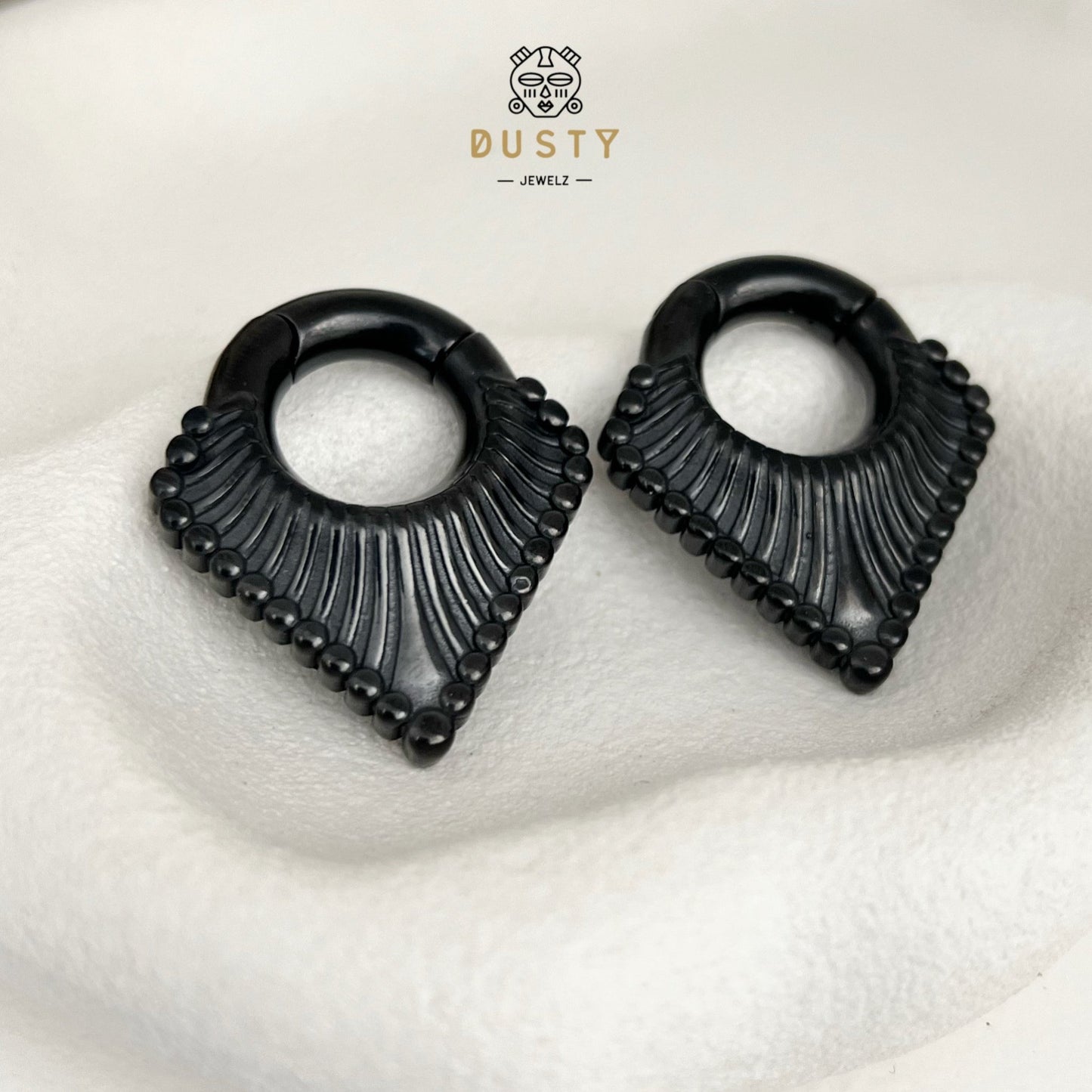 Carved Triangle Ear Weights | Magnetic Lobe Hangers - DustyJewelz