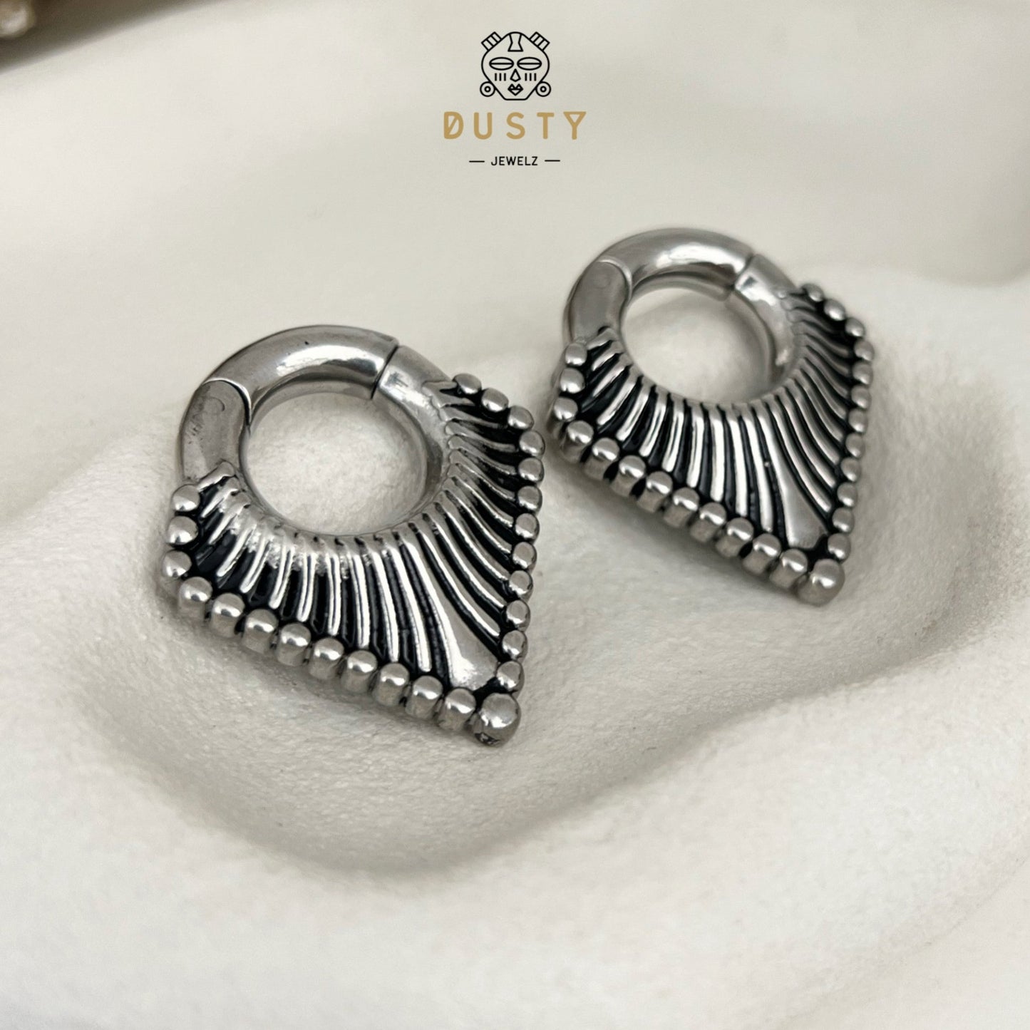 Carved Triangle Ear Weights | Magnetic Lobe Hangers - DustyJewelz