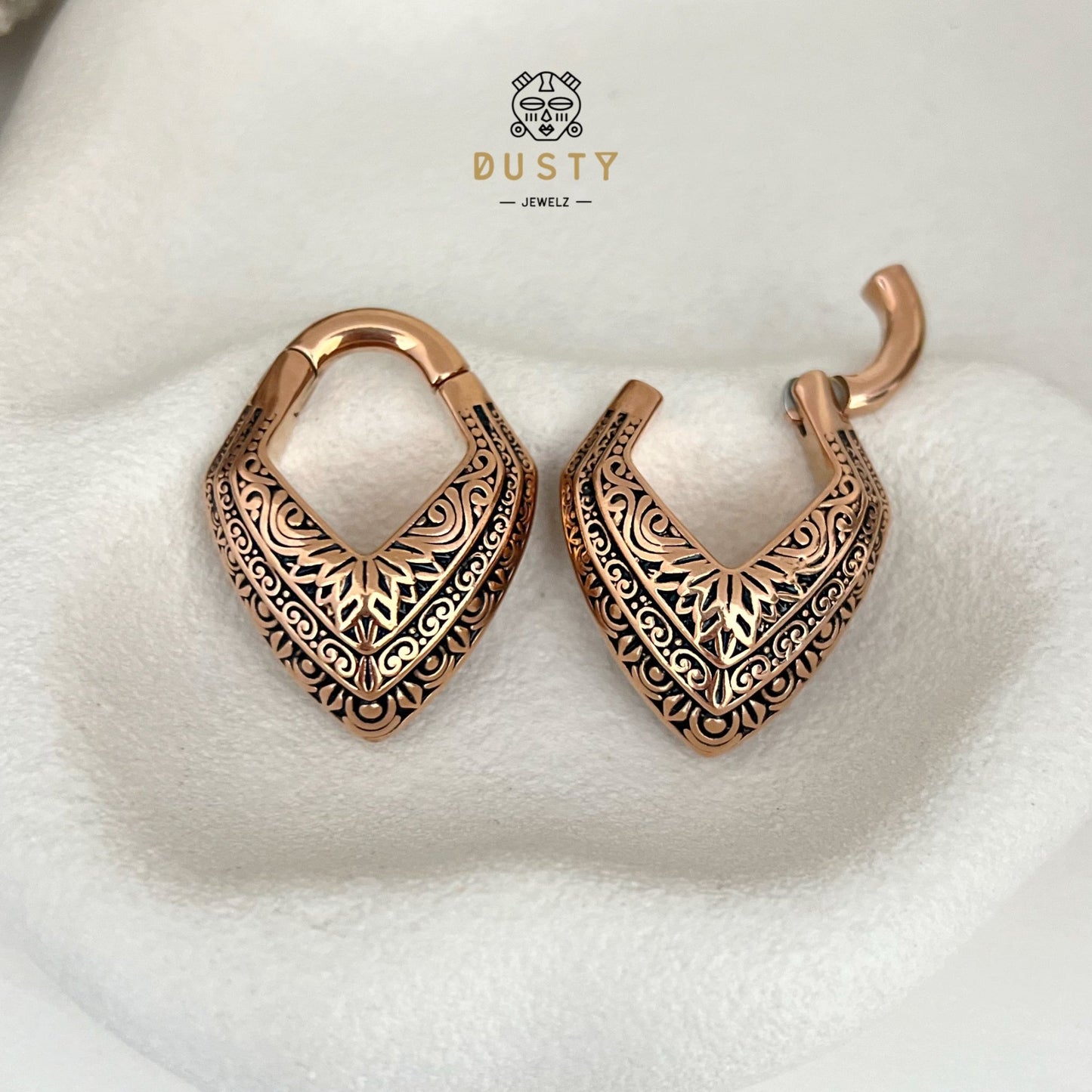 Carved Triangle Ear Weights | Magnetic Lobe Hangers - DustyJewelz