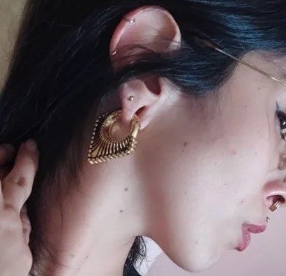 Carved Triangle Ear Weights | Magnetic Lobe Hangers - DustyJewelz