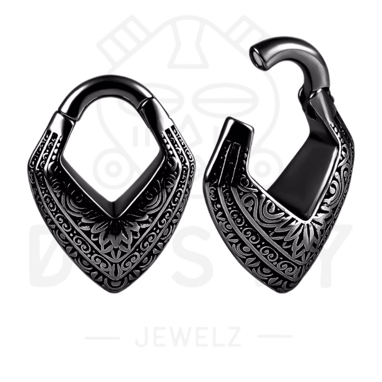 Carved Triangle Ear Weights | Magnetic Lobe Hangers - DustyJewelz