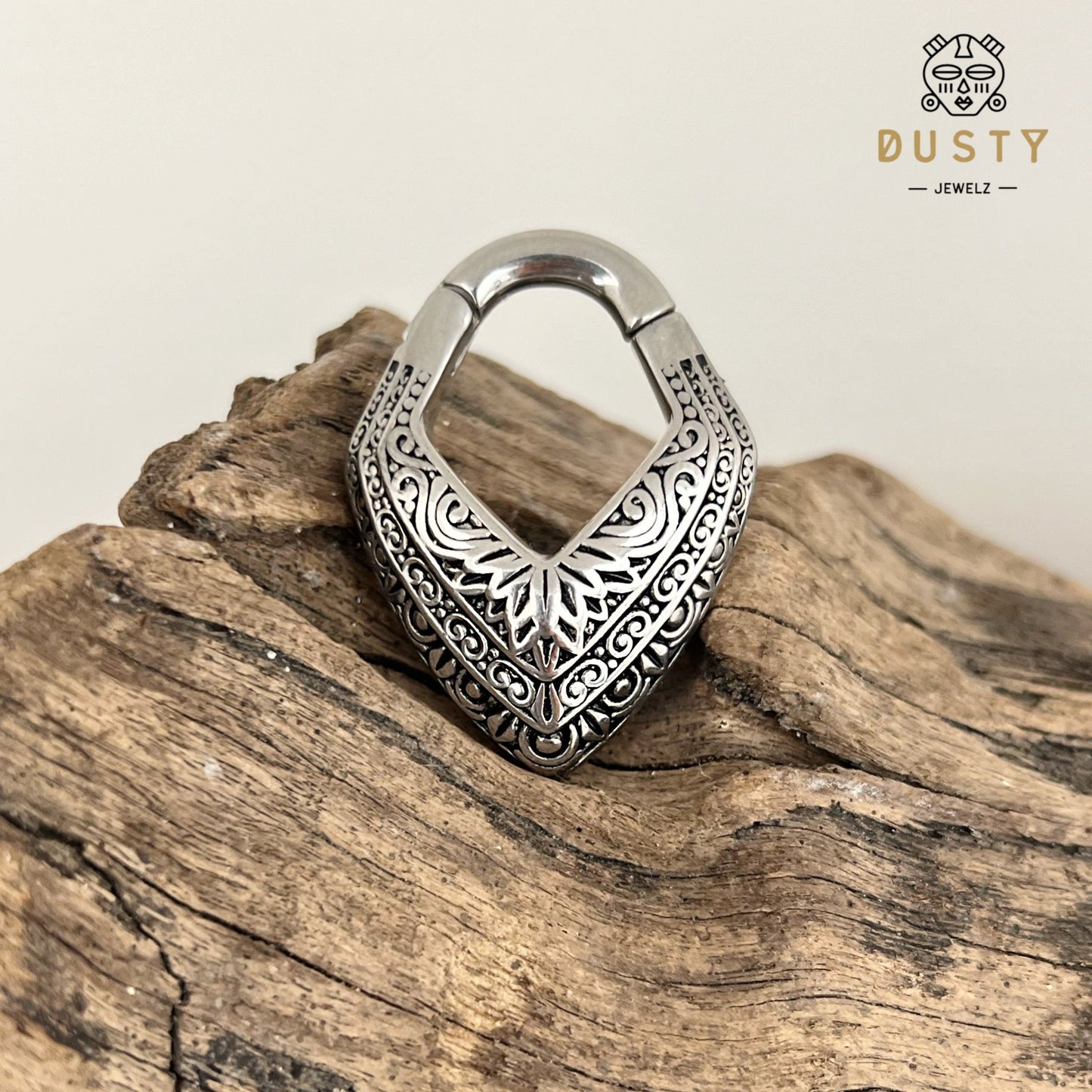 Carved Triangle Ear Weights | Magnetic Lobe Hangers - DustyJewelz