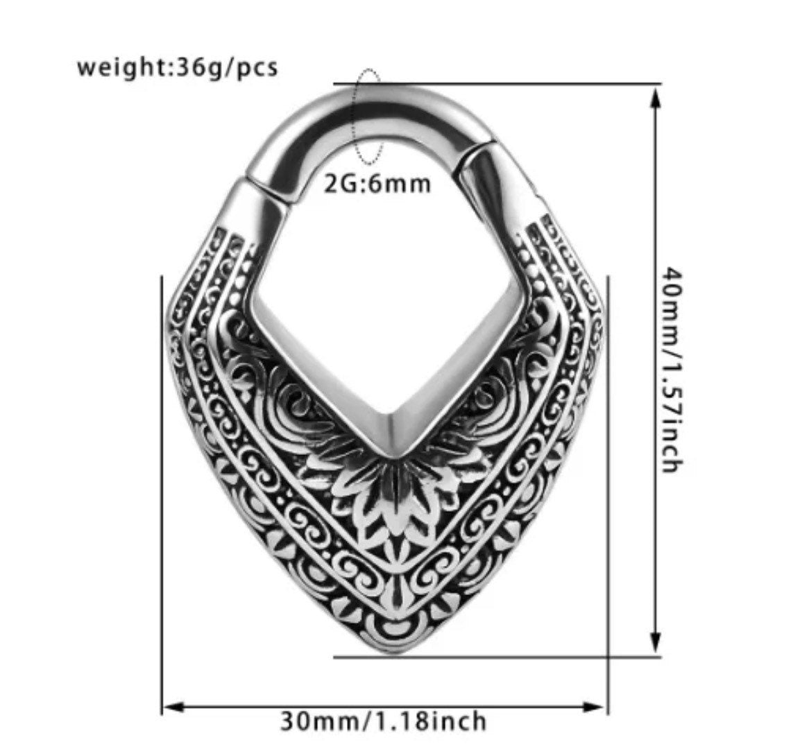 Carved Triangle Ear Weights | Magnetic Lobe Hangers - DustyJewelz