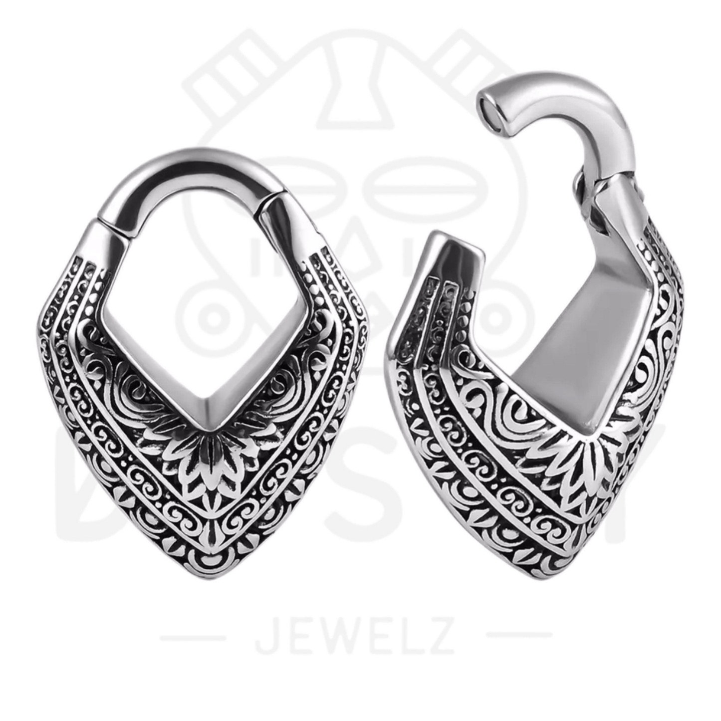 Carved Triangle Ear Weights | Magnetic Lobe Hangers - DustyJewelz