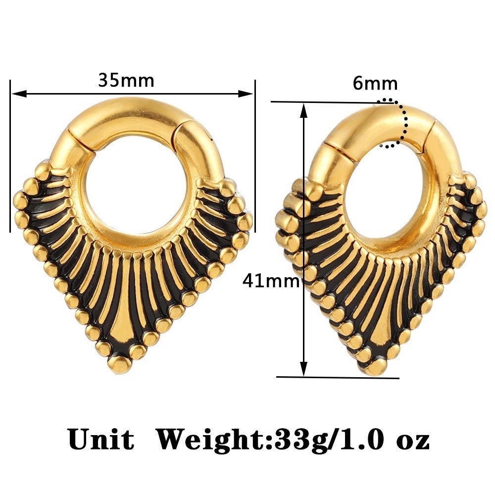 Carved Triangle Ear Weights | Magnetic Lobe Hangers - DustyJewelz