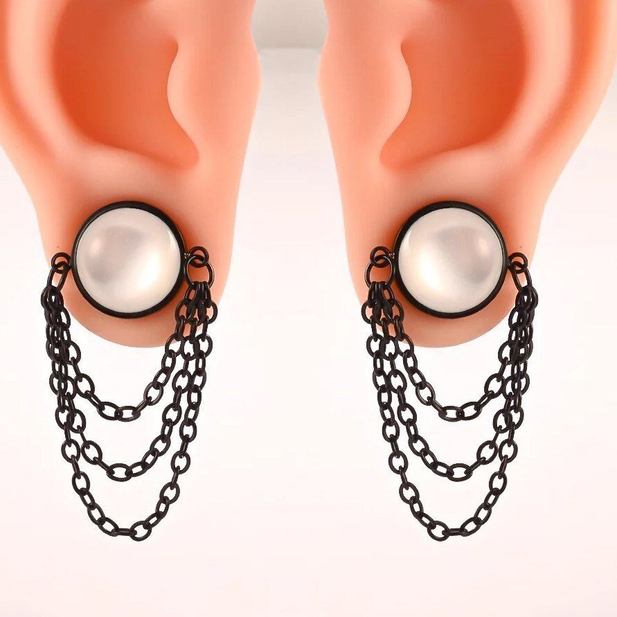 Cat Eye Chain Plugs | SCREW FIT - DustyJewelz