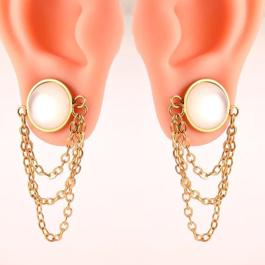 Cat Eye Chain Plugs | SCREW FIT - DustyJewelz