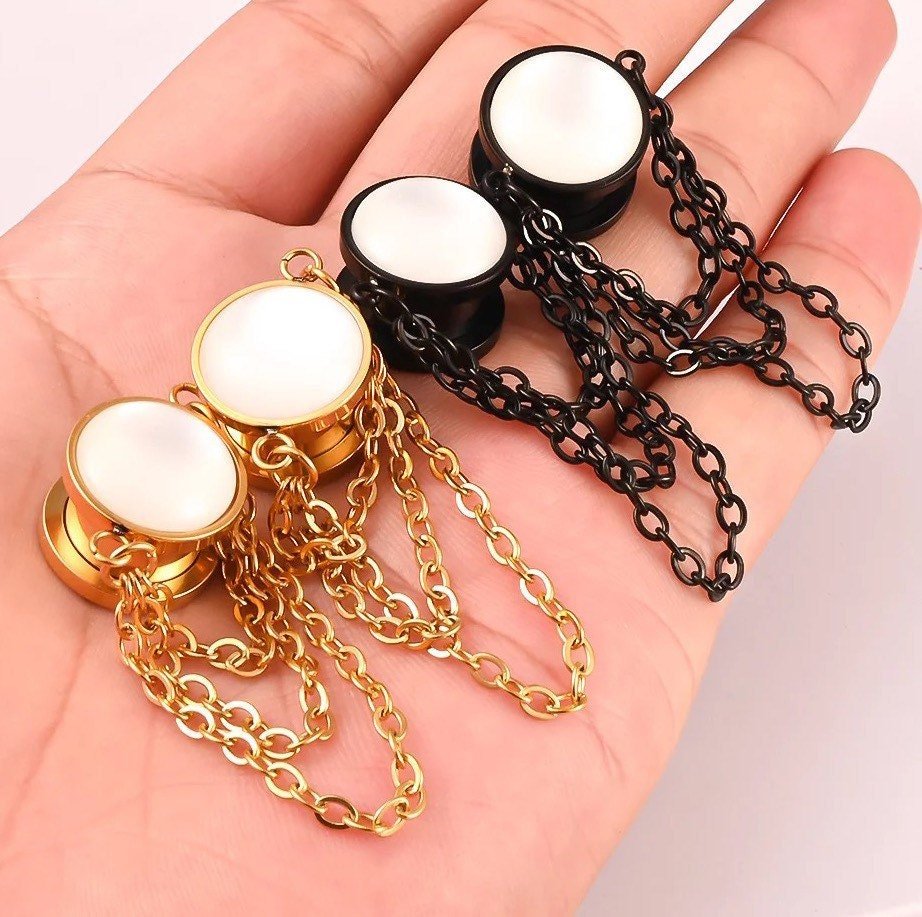 Cat Eye Chain Plugs | SCREW FIT - DustyJewelz