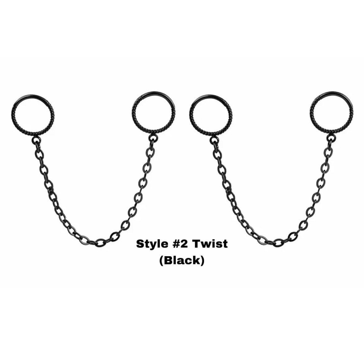 Chain Ring Stack For Stretched Ears - DustyJewelz