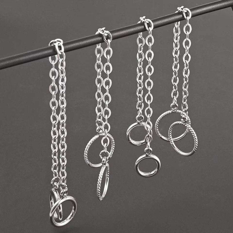 Chain Ring Stack For Stretched Ears - DustyJewelz
