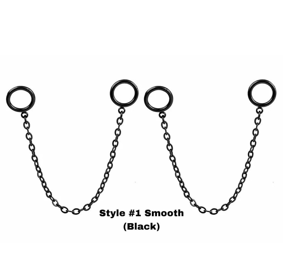 Chain Ring Stack For Stretched Ears - DustyJewelz