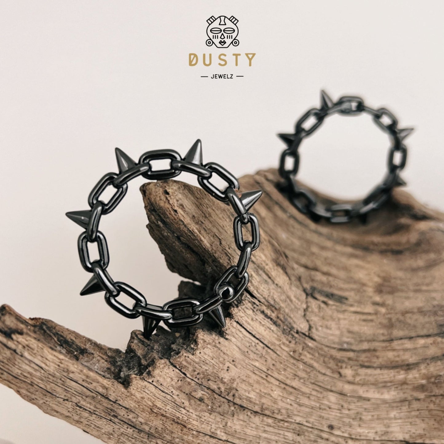 Chain Spike Ear Weights | Hinged Lobe Hoop Hangers - DustyJewelz