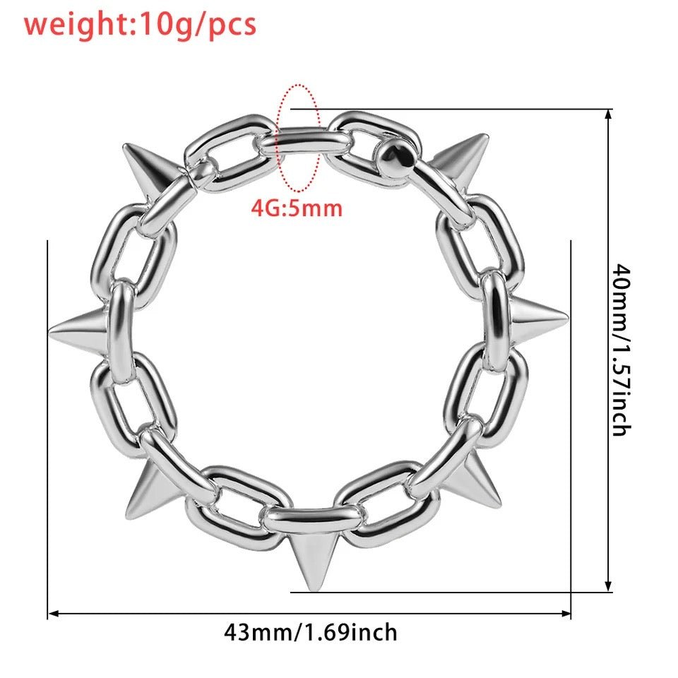 Chain Spike Ear Weights | Hinged Lobe Hoop Hangers - DustyJewelz