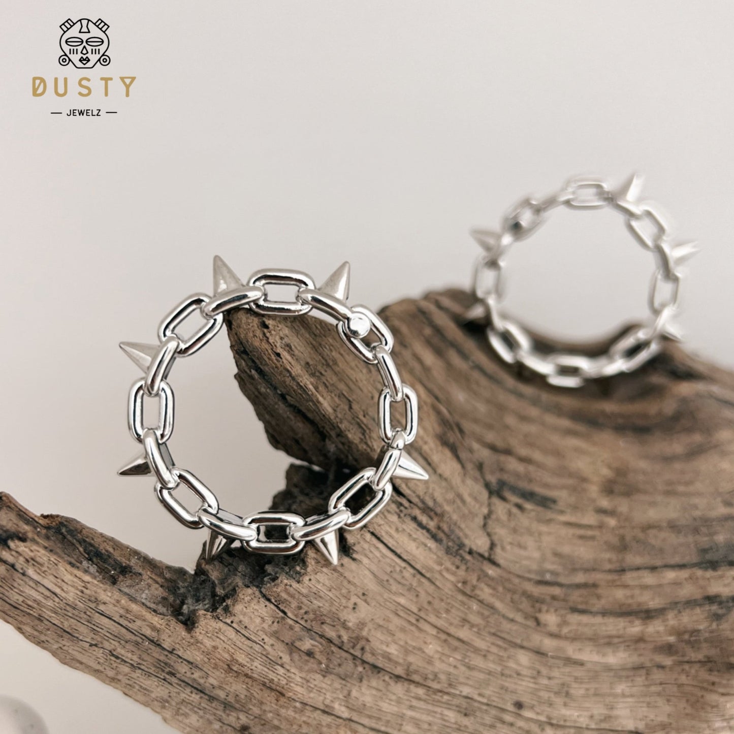 Chain Spike Ear Weights | Hinged Lobe Hoop Hangers - DustyJewelz
