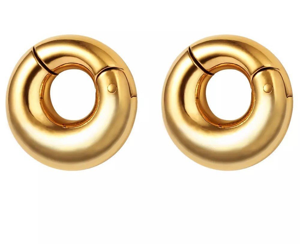 Chunky Circle Ear Weights | Magnetic Donut Hoops - DustyJewelz