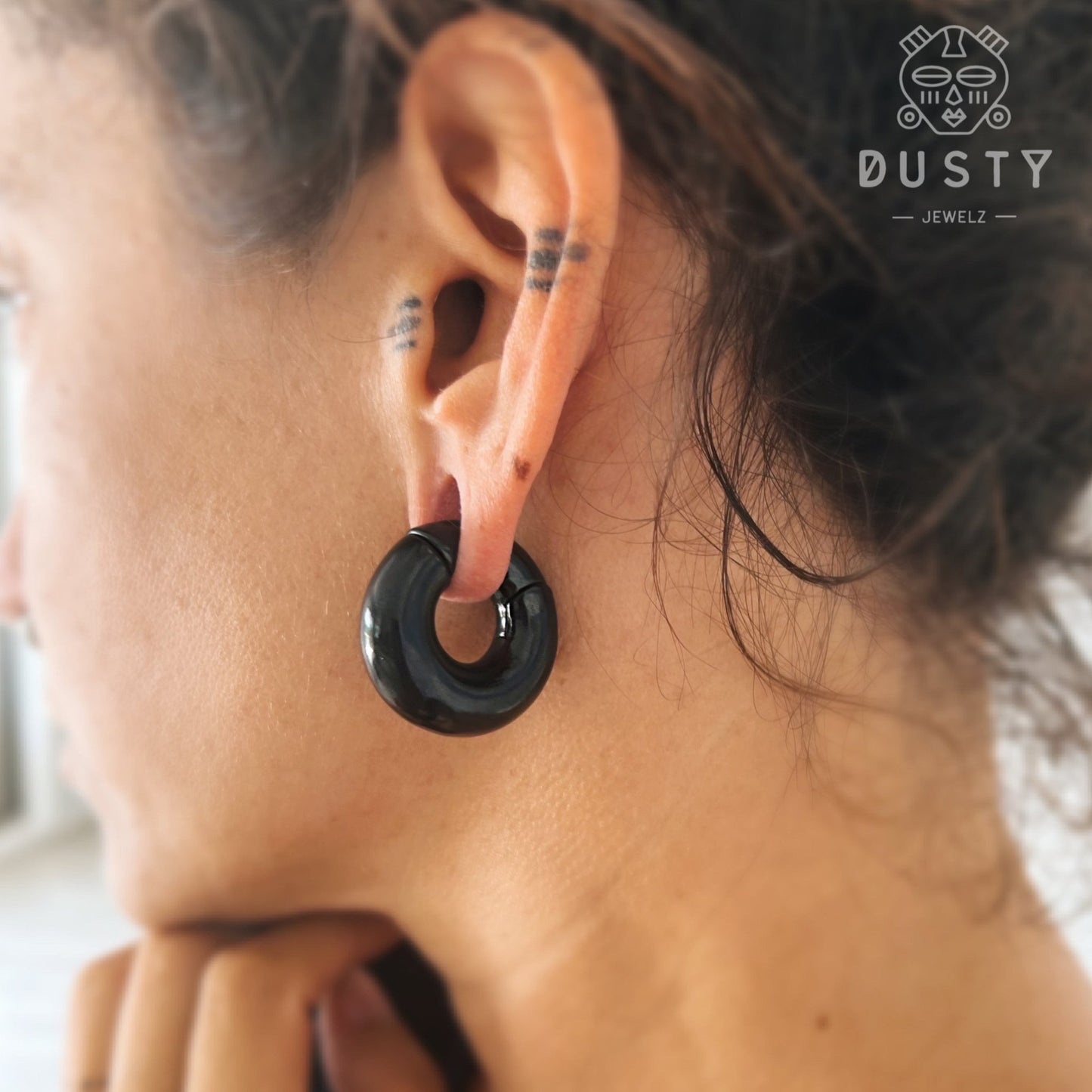 Chunky Circle Ear Weights | Magnetic Donut Hoops - DustyJewelz