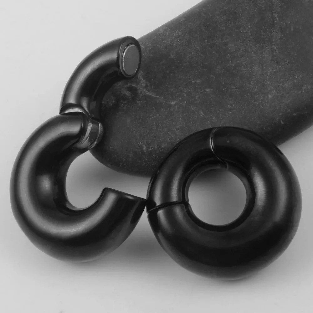 Chunky Circle Ear Weights | Magnetic Donut Hoops - DustyJewelz