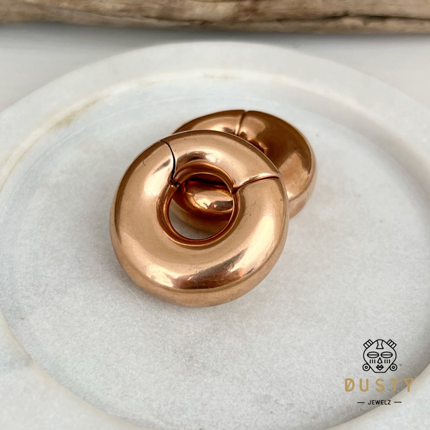 Chunky Circle Ear Weights | Magnetic Donut Hoops - DustyJewelz