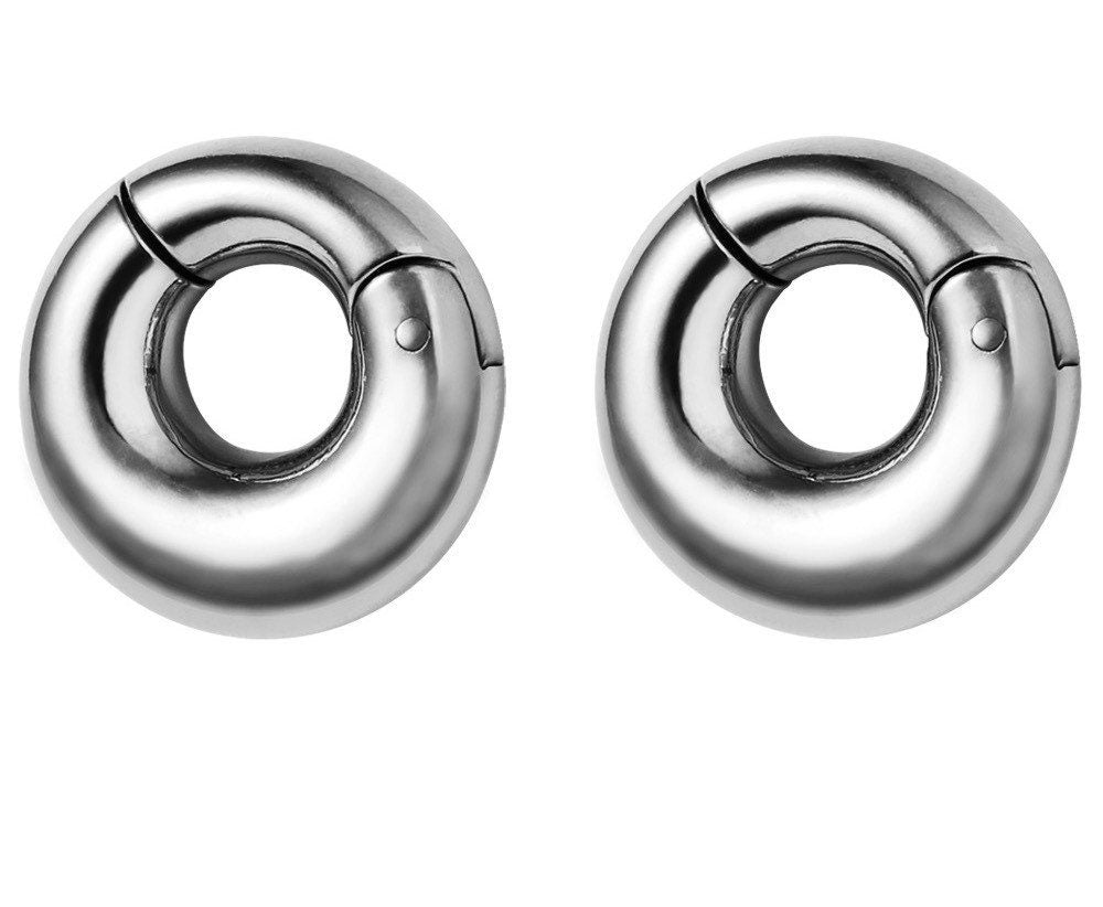 Chunky Circle Ear Weights | Magnetic Donut Hoops - DustyJewelz