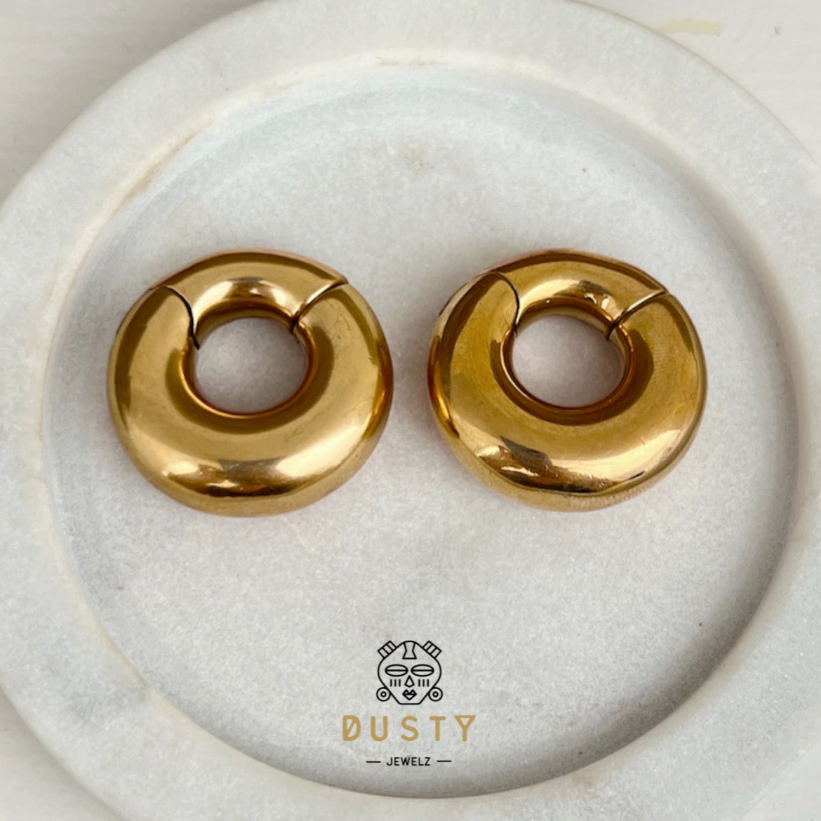 Chunky Circle Ear Weights | Magnetic Donut Hoops - DustyJewelz