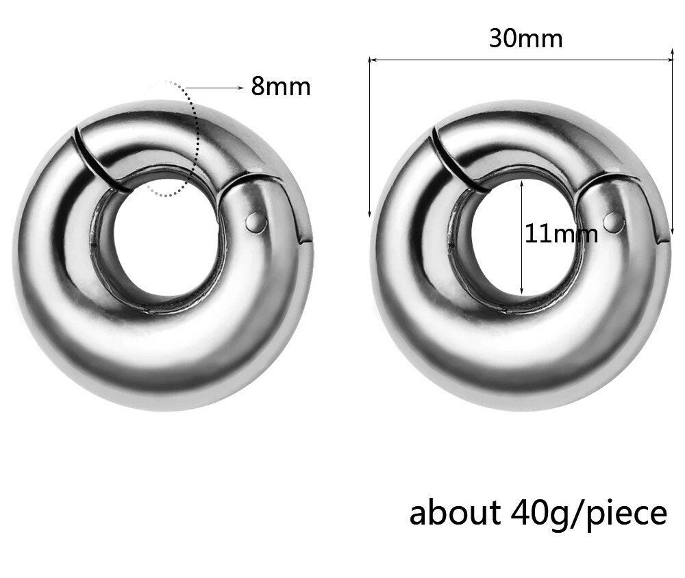 Chunky Circle Ear Weights | Magnetic Donut Hoops - DustyJewelz