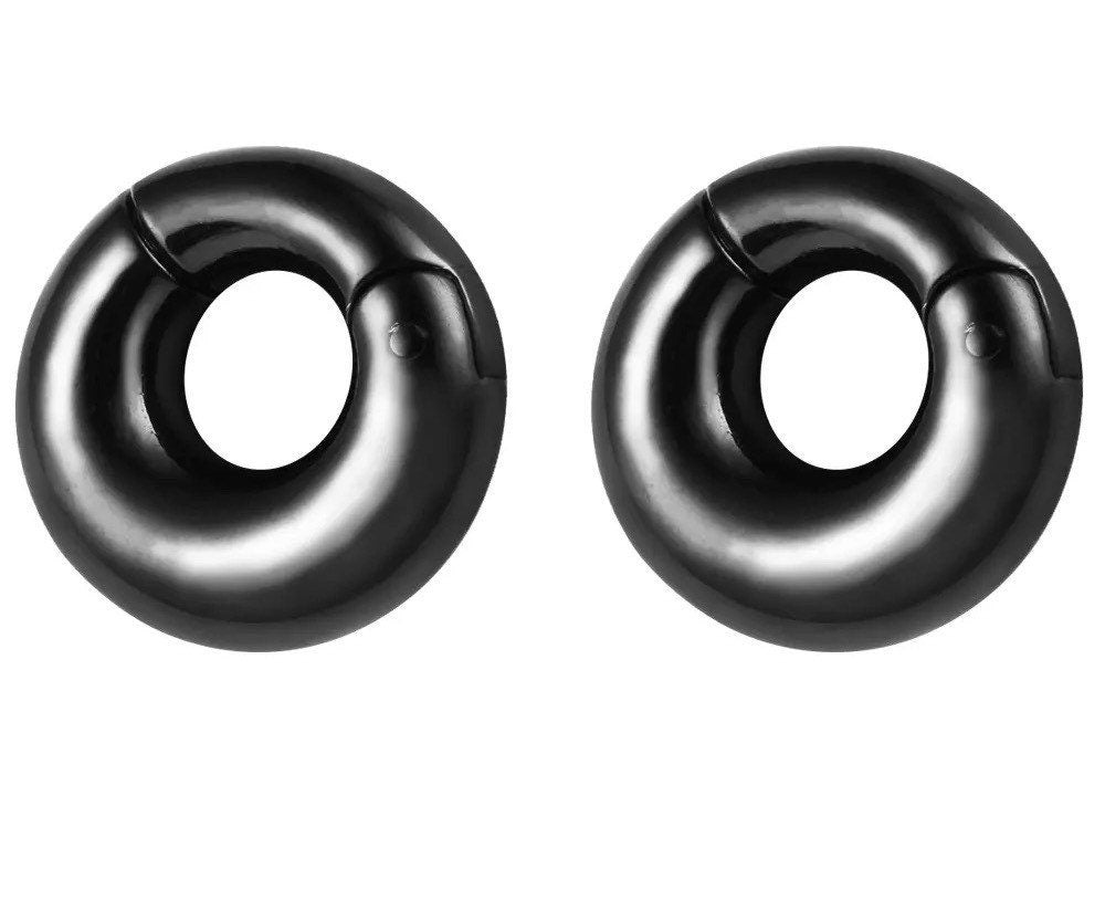 Chunky Circle Ear Weights | Magnetic Donut Hoops - DustyJewelz
