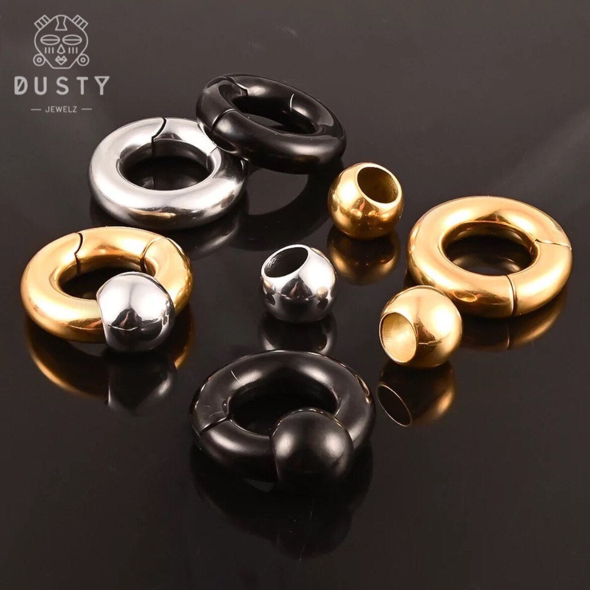 Circle Ear Weights | BCR Magnetic Closure - DustyJewelz