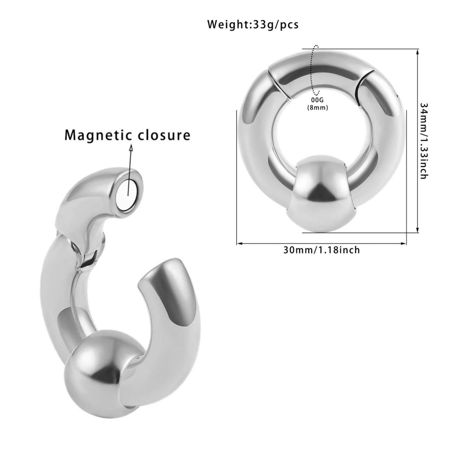 Circle Ear Weights | BCR Magnetic Closure - DustyJewelz