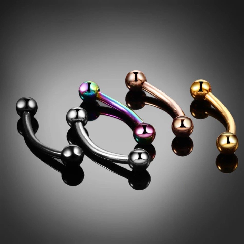 Classic Curved Barbell | Vertical Labret - DustyJewelz