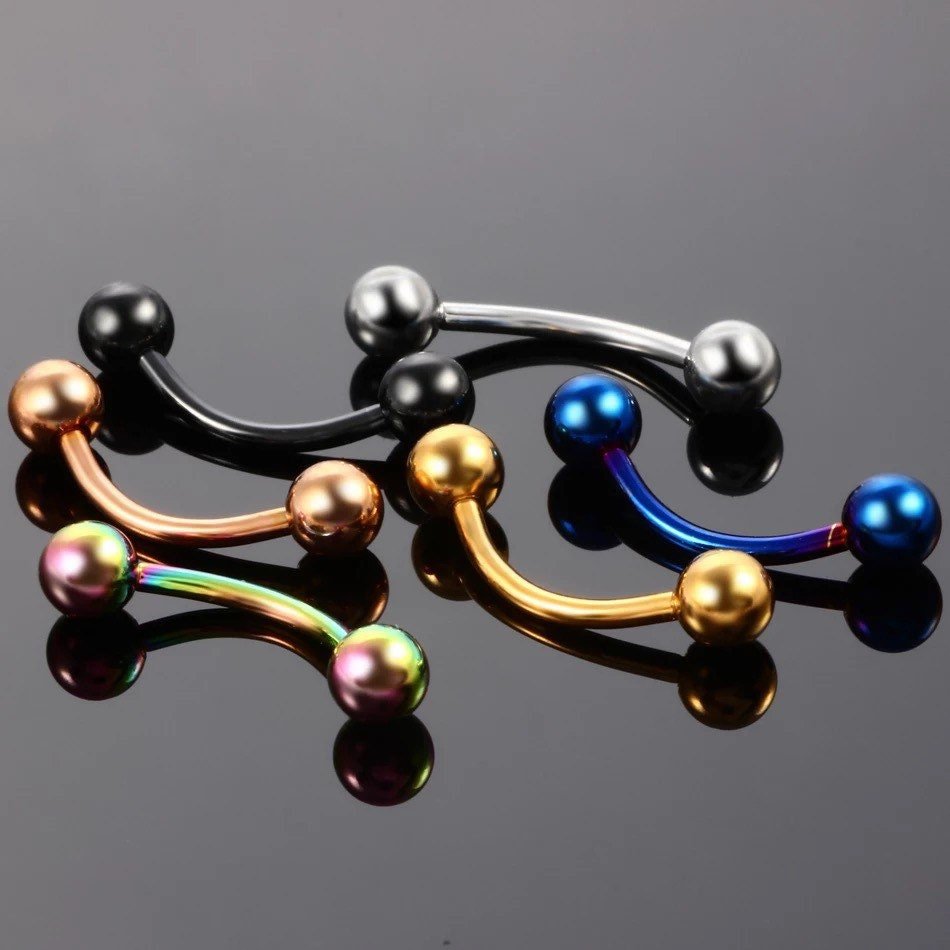 Classic Curved Barbell | Vertical Labret - DustyJewelz