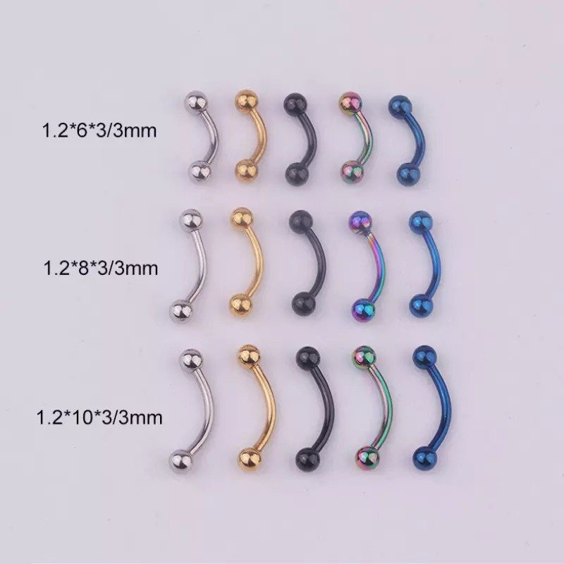 Classic Curved Barbell | Vertical Labret - DustyJewelz