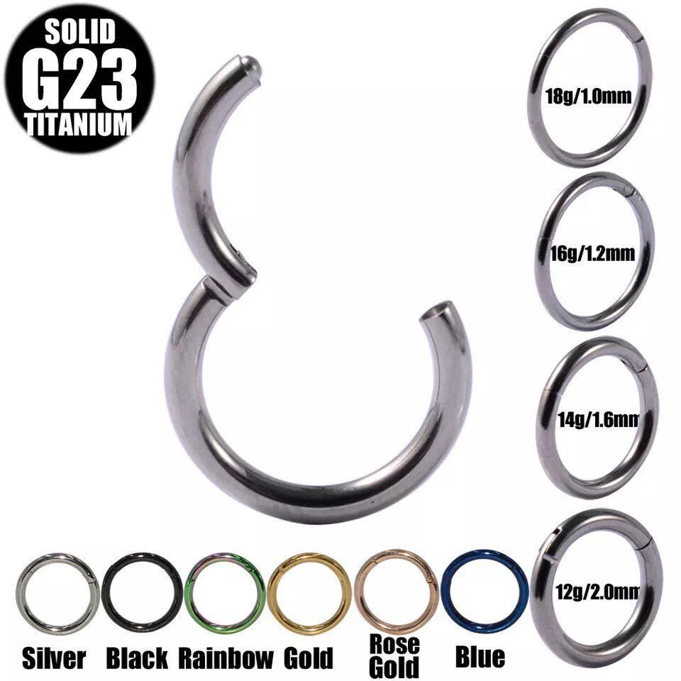 Classic Hinged Piercing Ring | Titanium |20G, 18G, 16G, 14G - DustyJewelz
