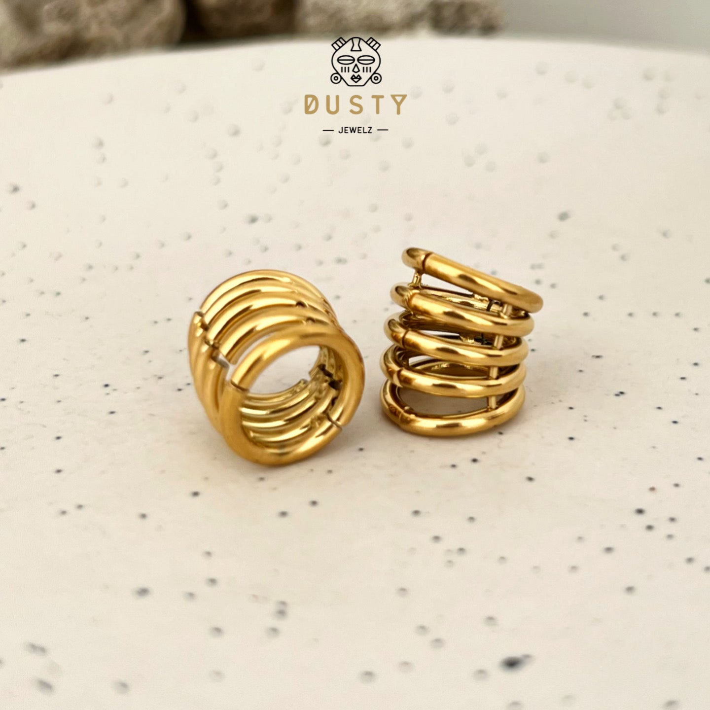 Classic Ringed Lobe Wraps Ear Hangers | Ring Stack Clips - DustyJewelz