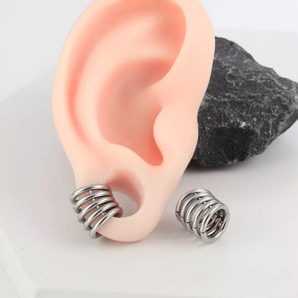 Classic Ringed Lobe Wraps Ear Hangers | Ring Stack Clips - DustyJewelz