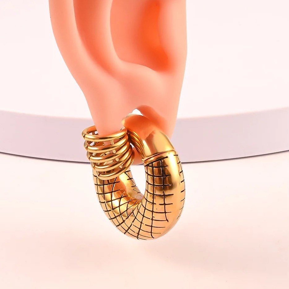 Classic Ringed Lobe Wraps Ear Hangers | Ring Stack Clips - DustyJewelz