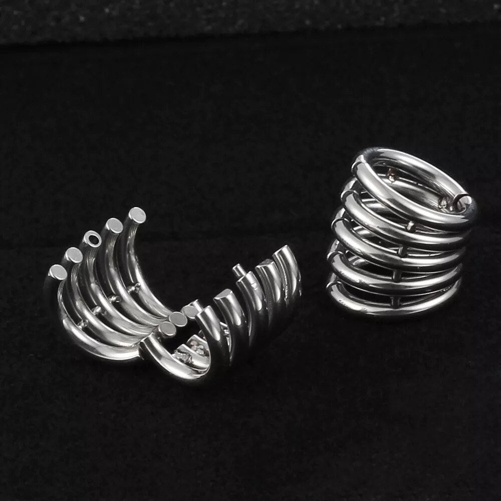 Classic Ringed Lobe Wraps Ear Hangers | Ring Stack Clips - DustyJewelz