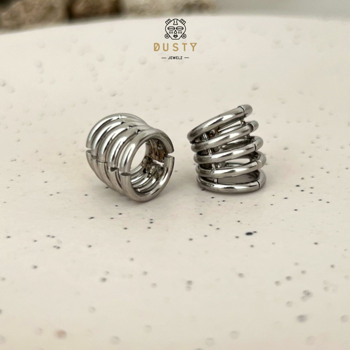 Classic Ringed Lobe Wraps Ear Hangers | Ring Stack Clips - DustyJewelz