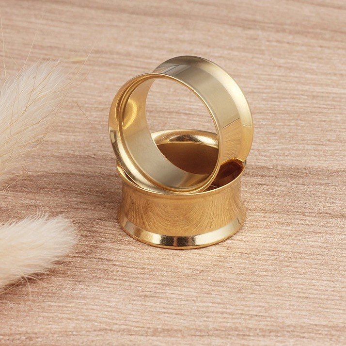 Classic Stainless Steel Tunnels | Non Screw | Double Flare - DustyJewelz