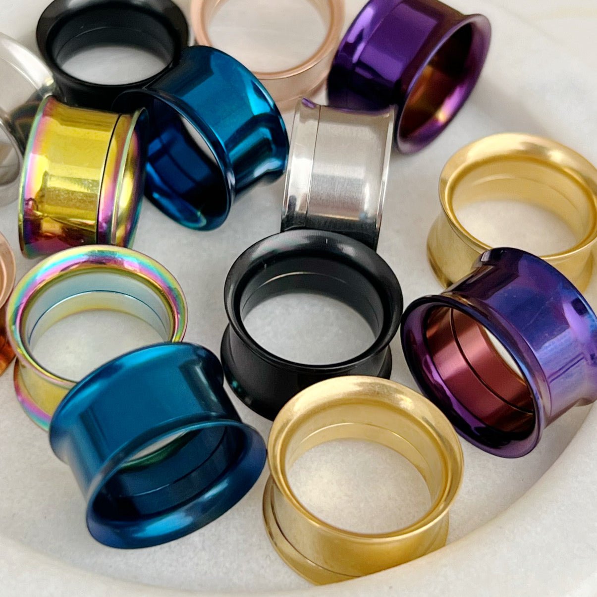 Classic Steel Tunnels | Double Flare | Internally Threaded - DustyJewelz