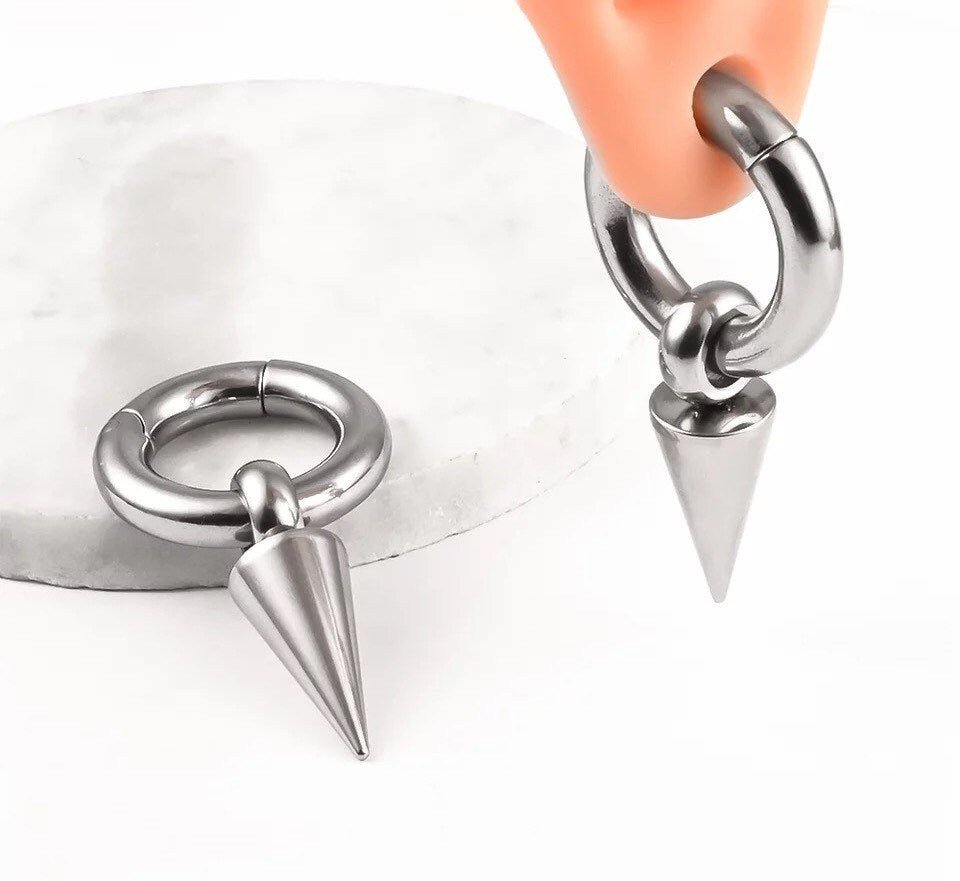 Cone Pendant Circle Ear Weight | Lobe Hangers - DustyJewelz