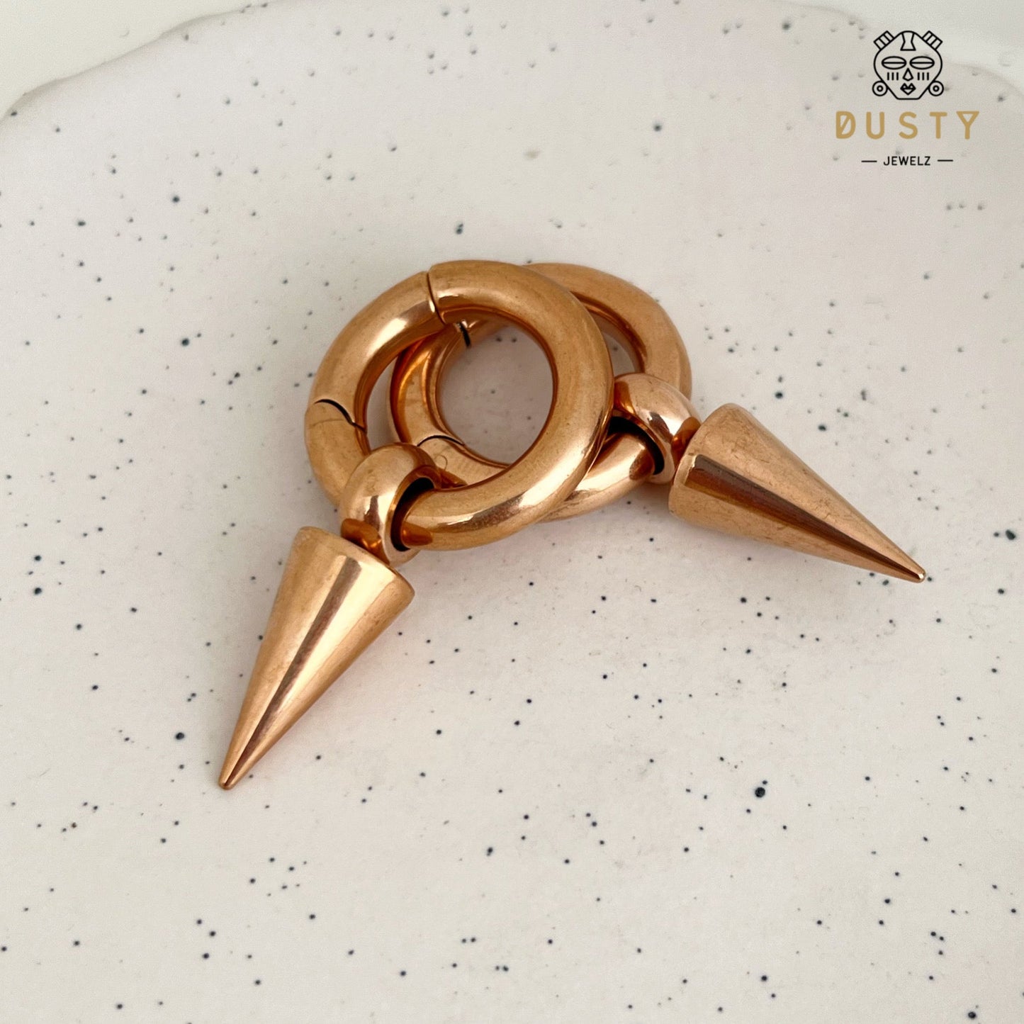 Cone Pendant Circle Ear Weight | Lobe Hangers - DustyJewelz