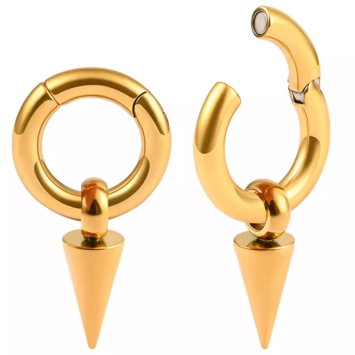 Cone Pendant Circle Ear Weight | Lobe Hangers - DustyJewelz