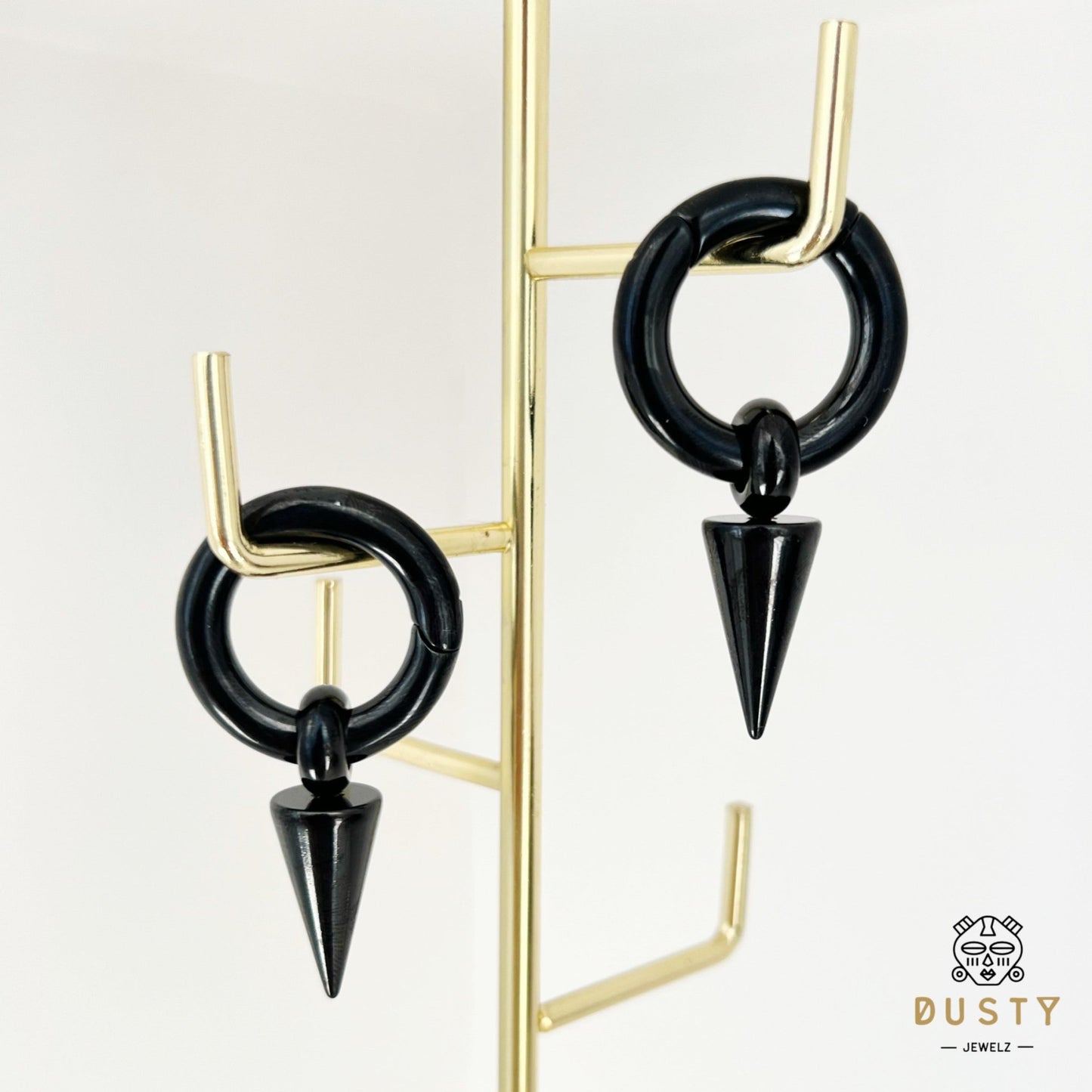 Cone Pendant Circle Ear Weight | Lobe Hangers - DustyJewelz
