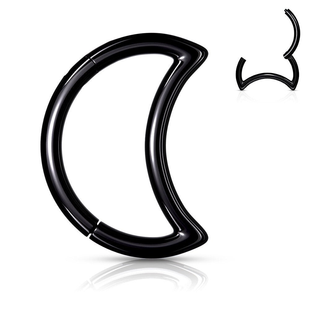 Crescent Moon Clicker Ring - DustyJewelz