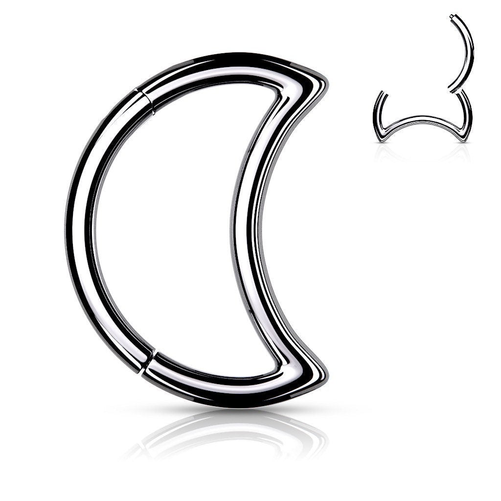 Crescent Moon Clicker Ring - DustyJewelz
