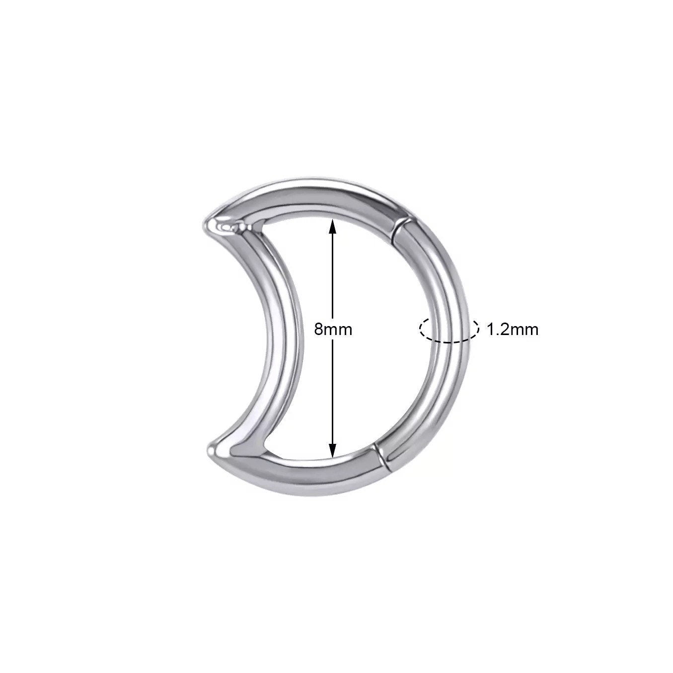 Crescent Moon Clicker Ring - DustyJewelz