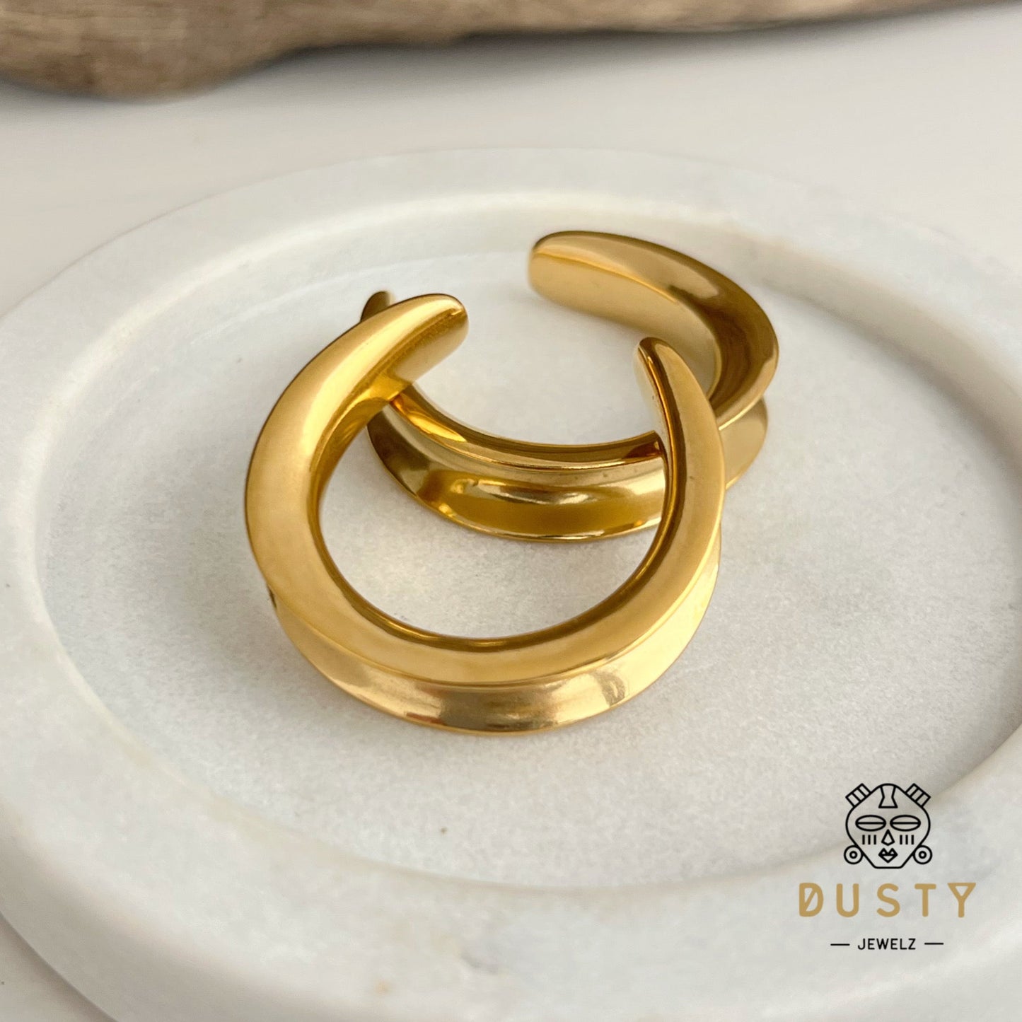 Crescent Moon Saddle Spreader | Plattform Lobe Hangers - DustyJewelz