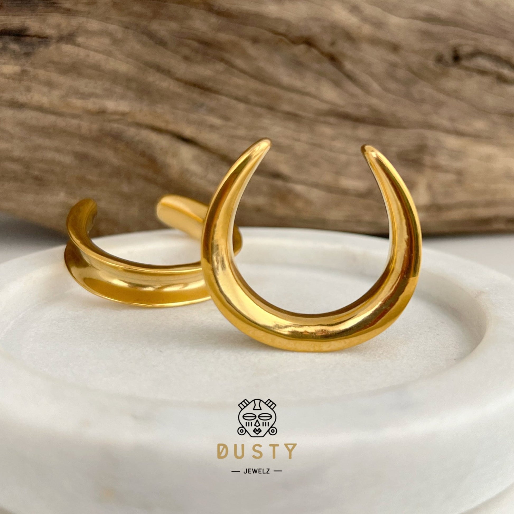 Crescent Moon Saddle Spreader | Plattform Lobe Hangers - DustyJewelz